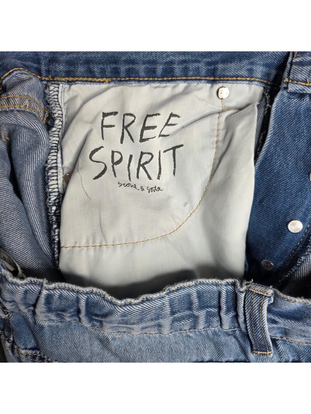 Scotch & Soda Baggy Drawstring Jeans Medium Denim Wide Leg NWT - Picture 10 of 13